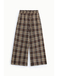 Pantalon large à carreaux Chocolat et beige Please