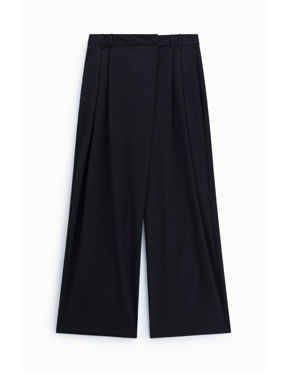 Pantalon large à pinces pli à rabat Bleu marine Please