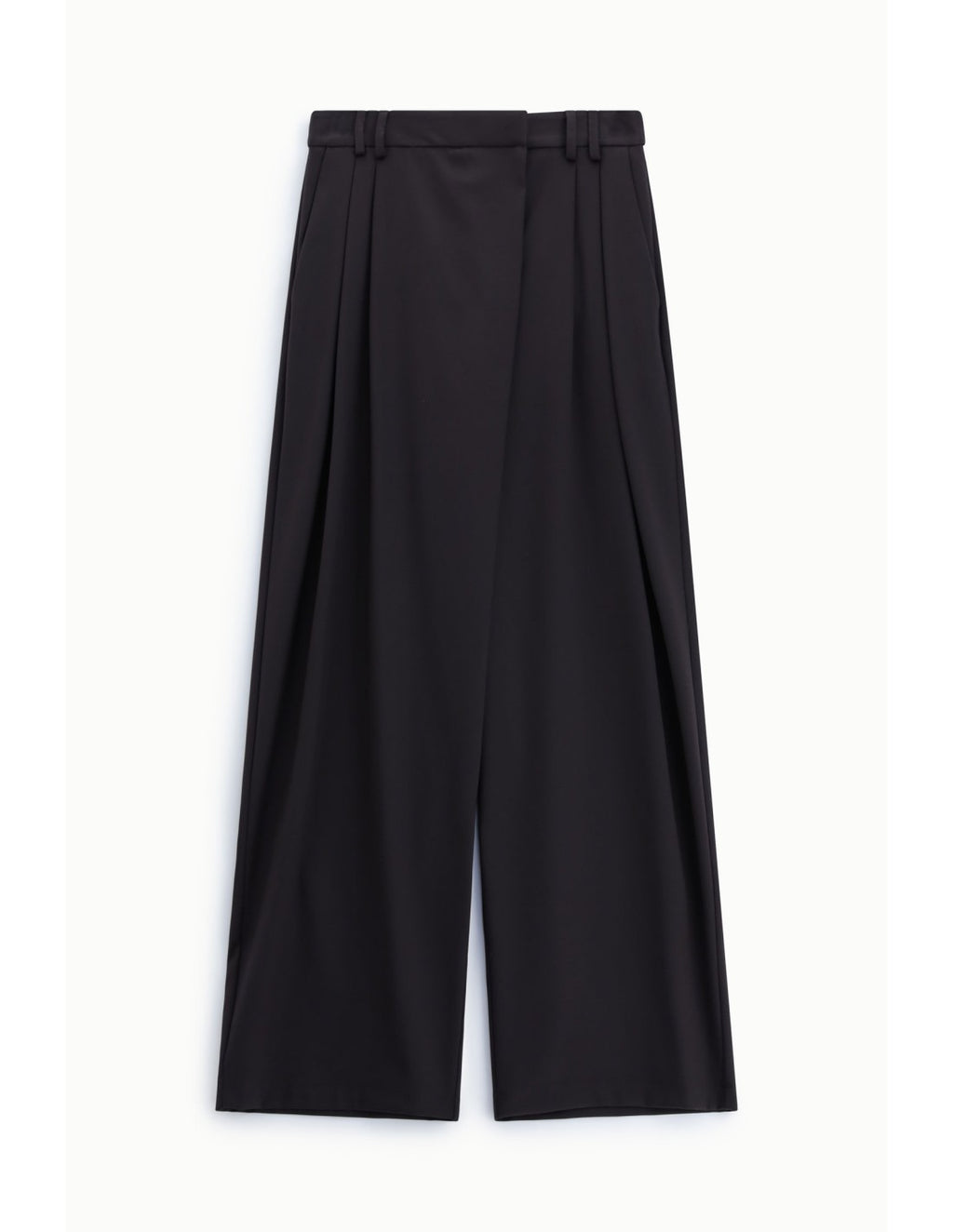 Pantalon large à pinces pli à rabat Marron Please