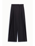 Pantalon large à pinces pli à rabat Marron Please