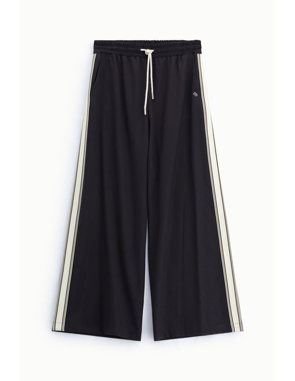 Pantalon large bandes latérales Marron Please