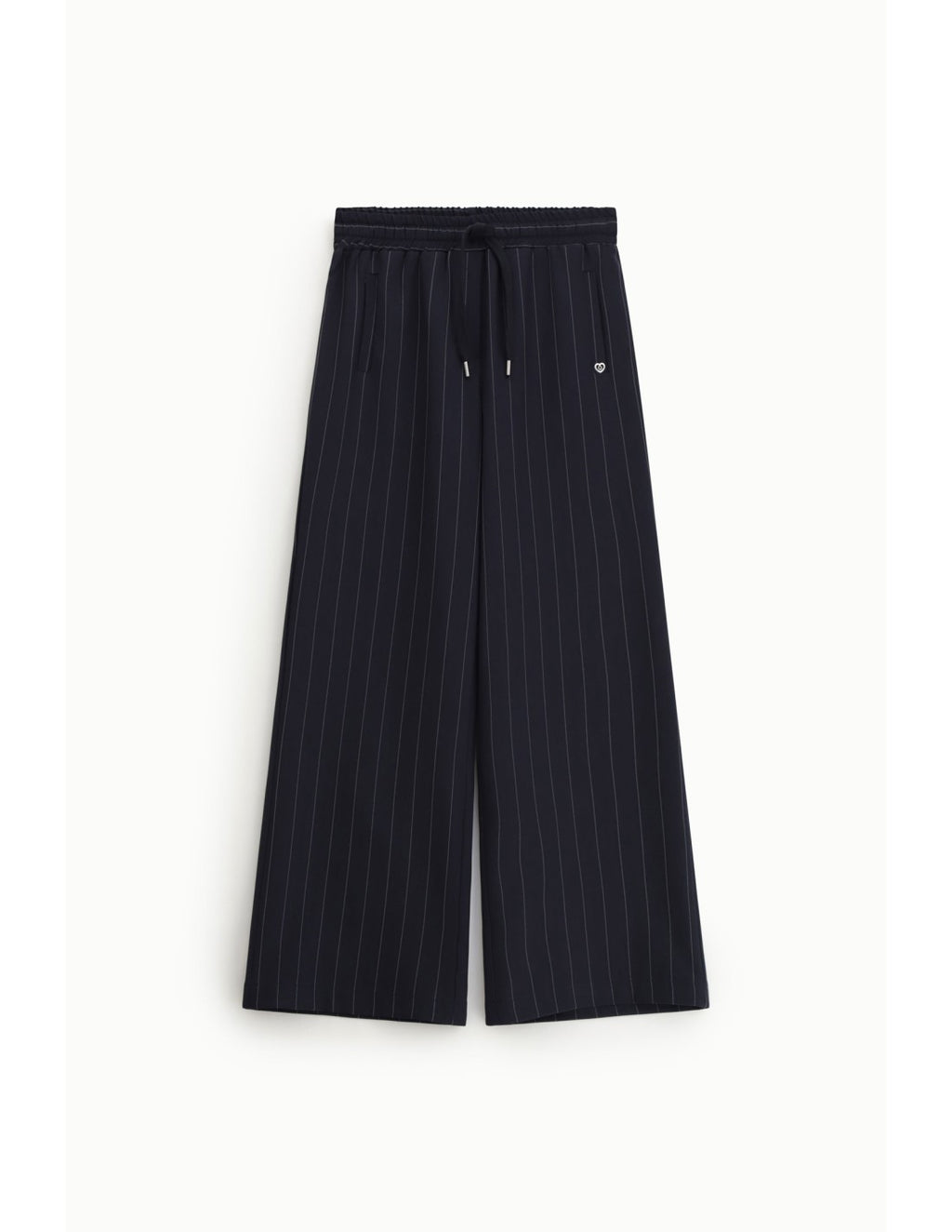 Pantalon large fines rayures Bleu marine Please