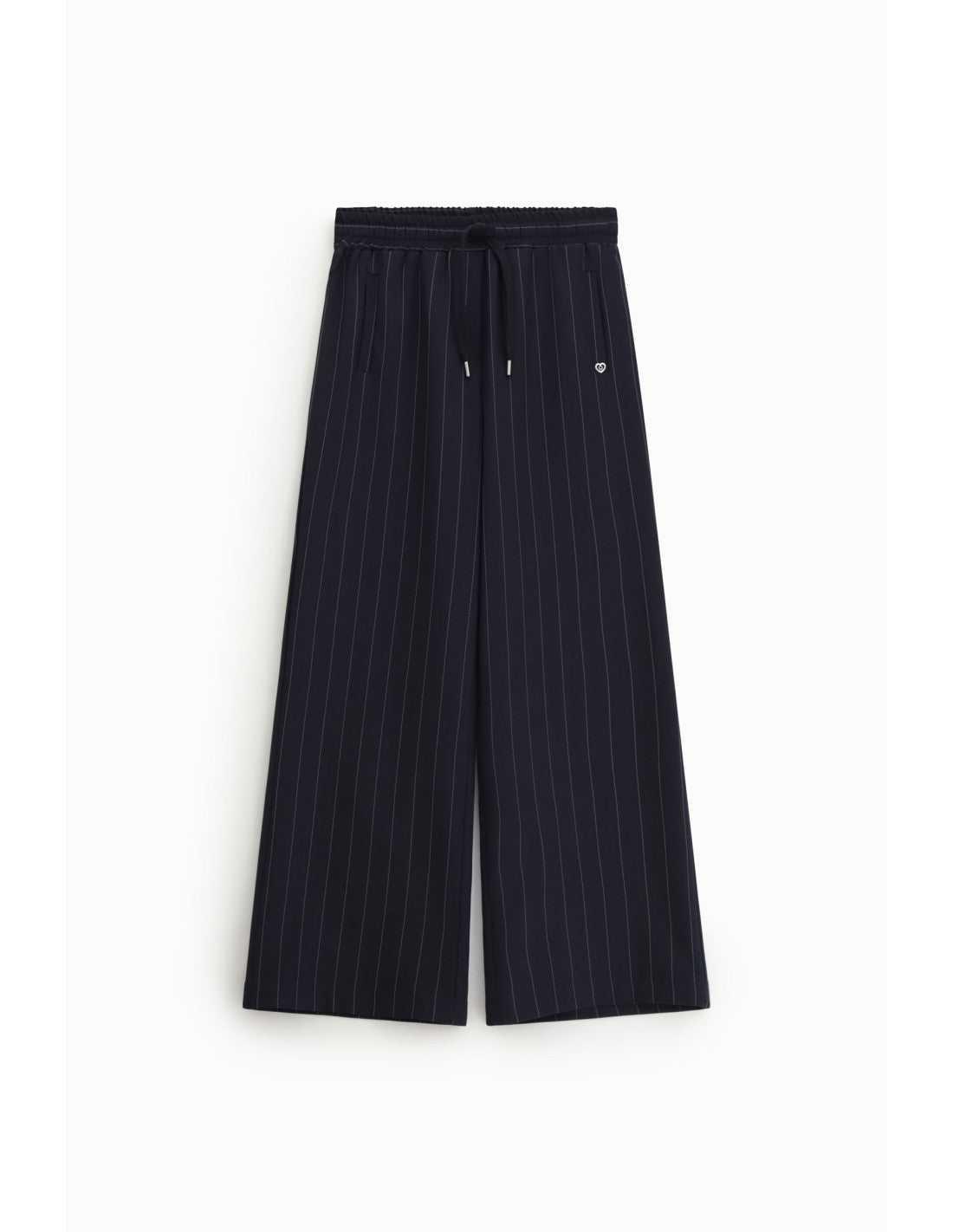 Pantalon large fines rayures Bleu marine Please