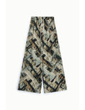 Pantalon large imprimé abstrait Taupe et kaki Please