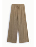 Pantalon large maille côtelée Camel Please