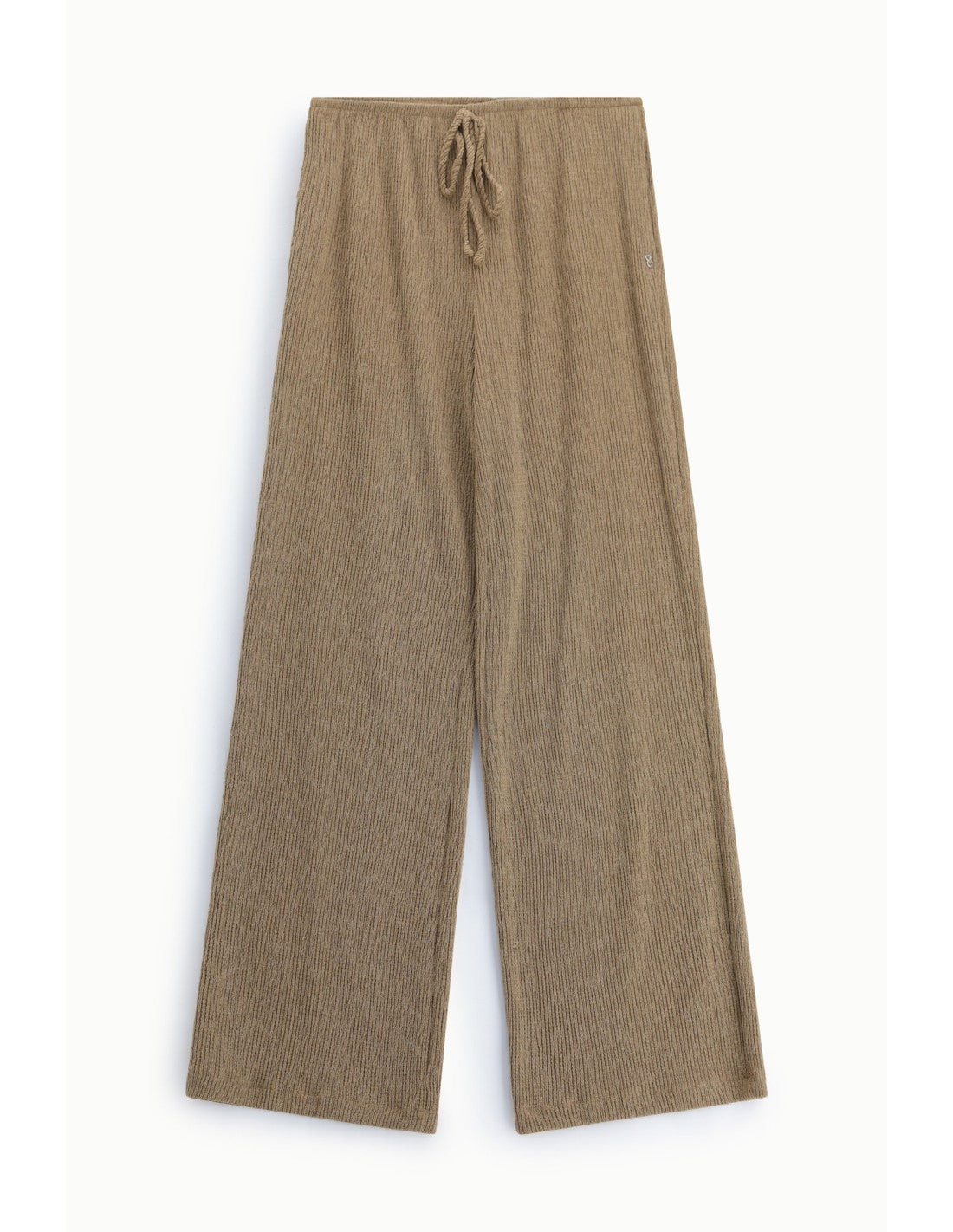 Pantalon large maille côtelée Camel Please