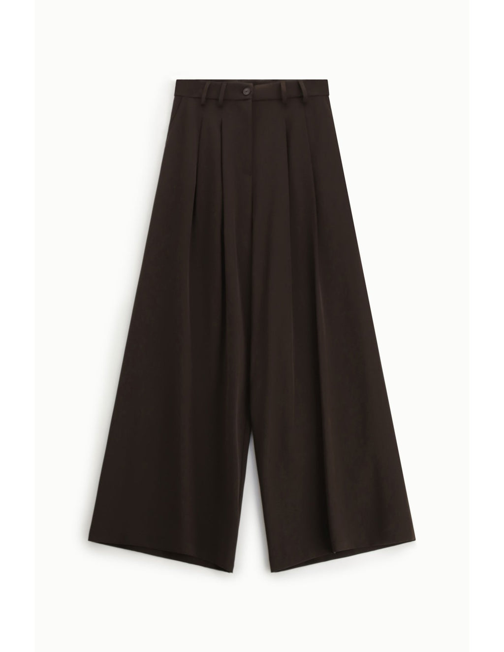Pantalon palazzo à pinces jambes larges Chocolat Please