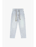 Pantalon relaxed fit en denim gris neige avec ceinture  – Please Lyon