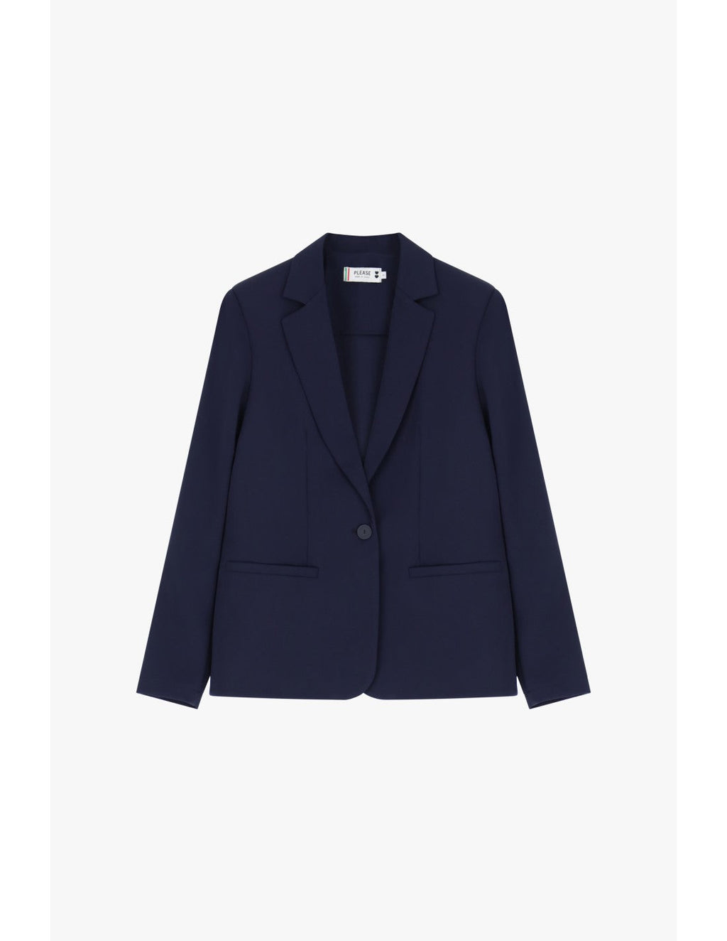 Blazer de tailleur en crêpe fluide Bleu marine – Please Femme