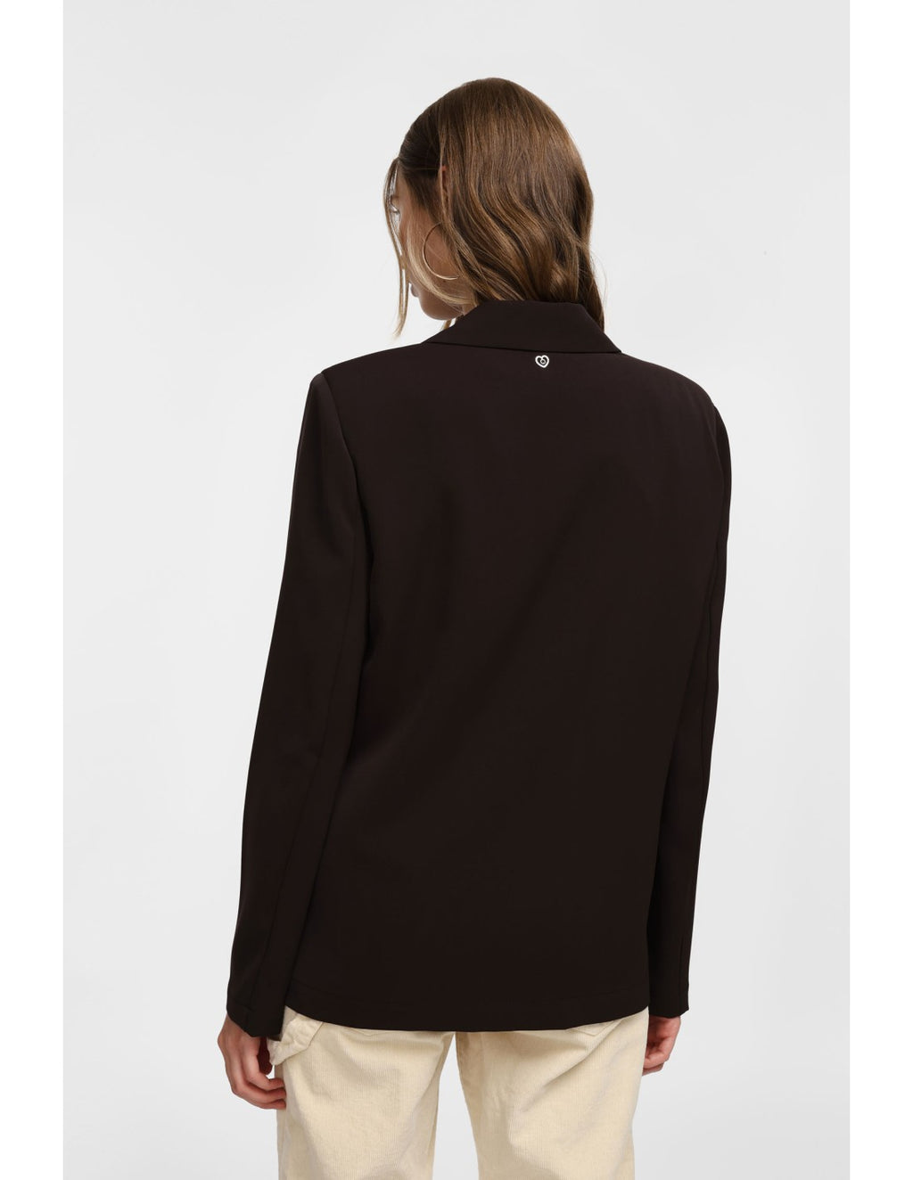 Please femme blazer de tailleur en crêpe fluide Noir