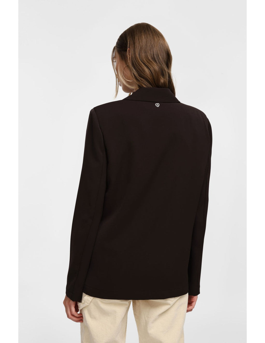 Blazer de tailleur en crêpe fluide Noir – Please Femme