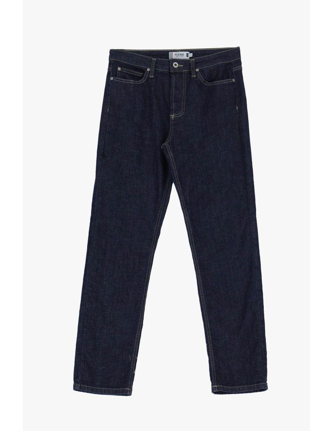Please Femme jean slim fit delavage bleu brut
