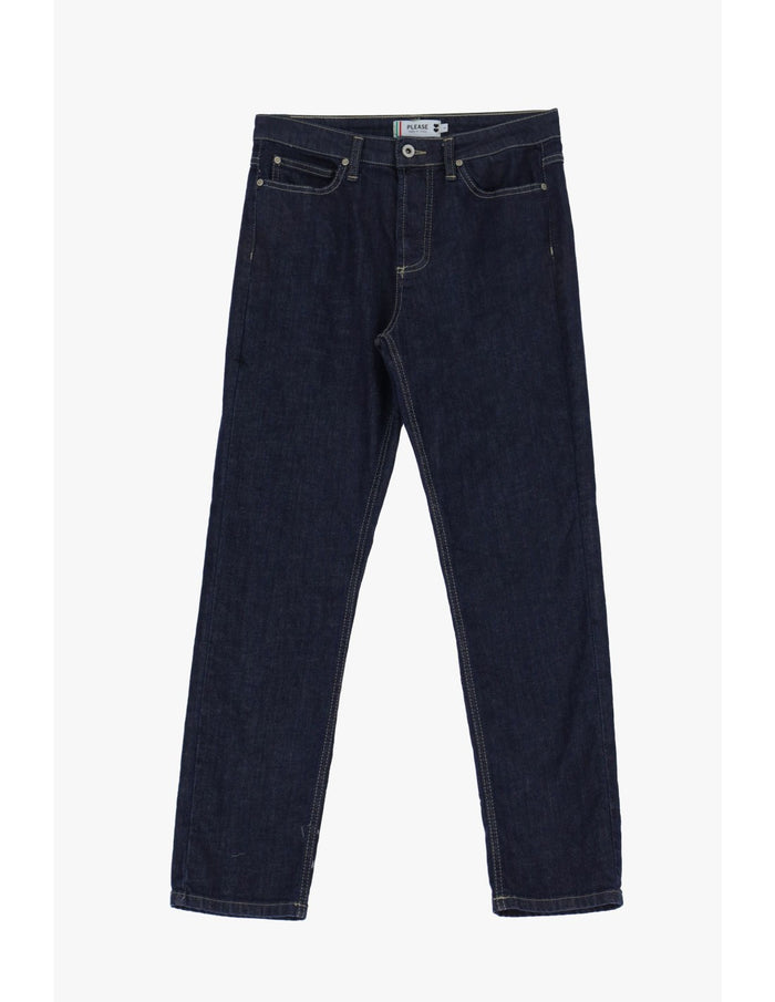 Please Femme jean slim fit delavage bleu brut