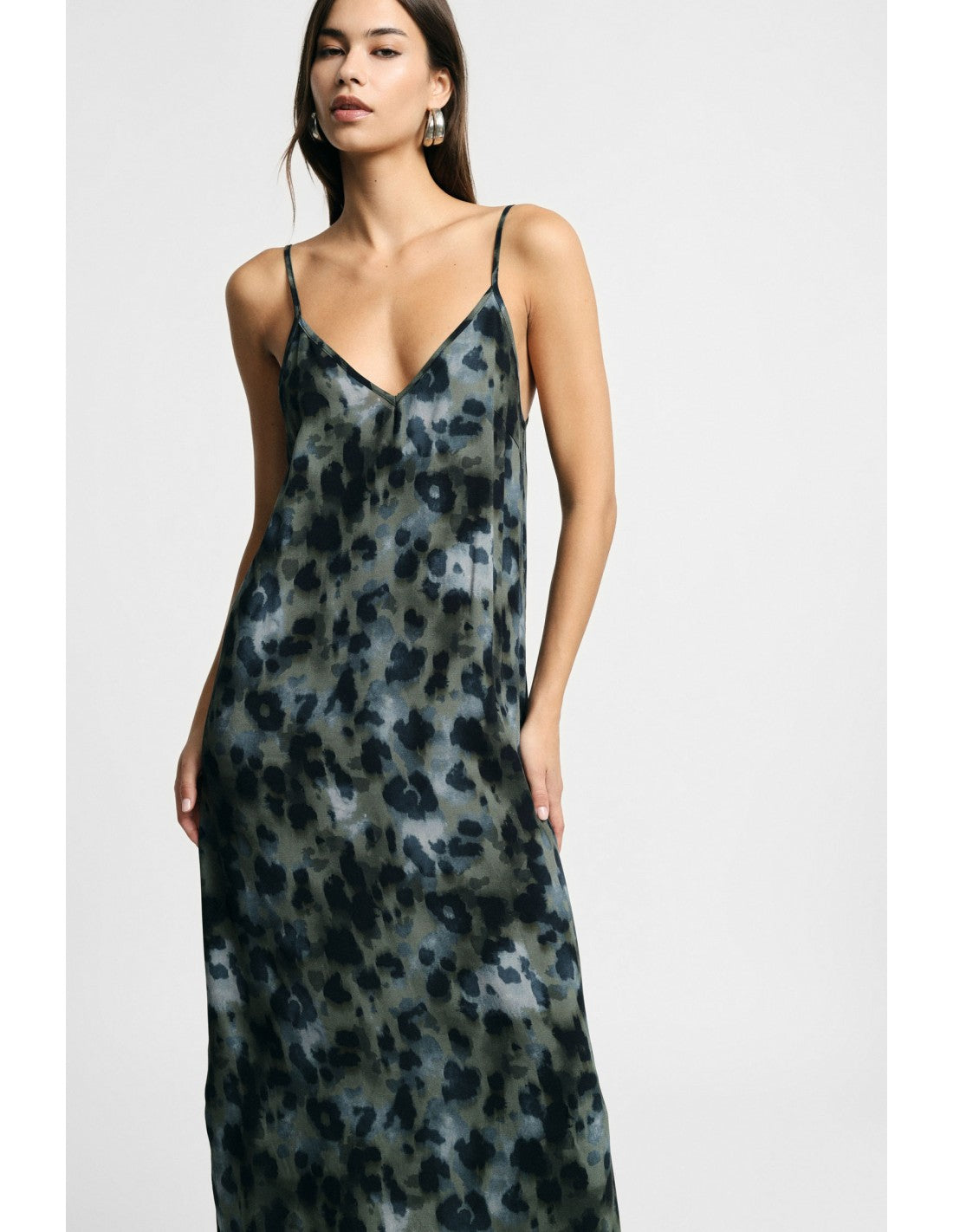 Robe nuisette imprimé feuillage Bleu et kaki Please