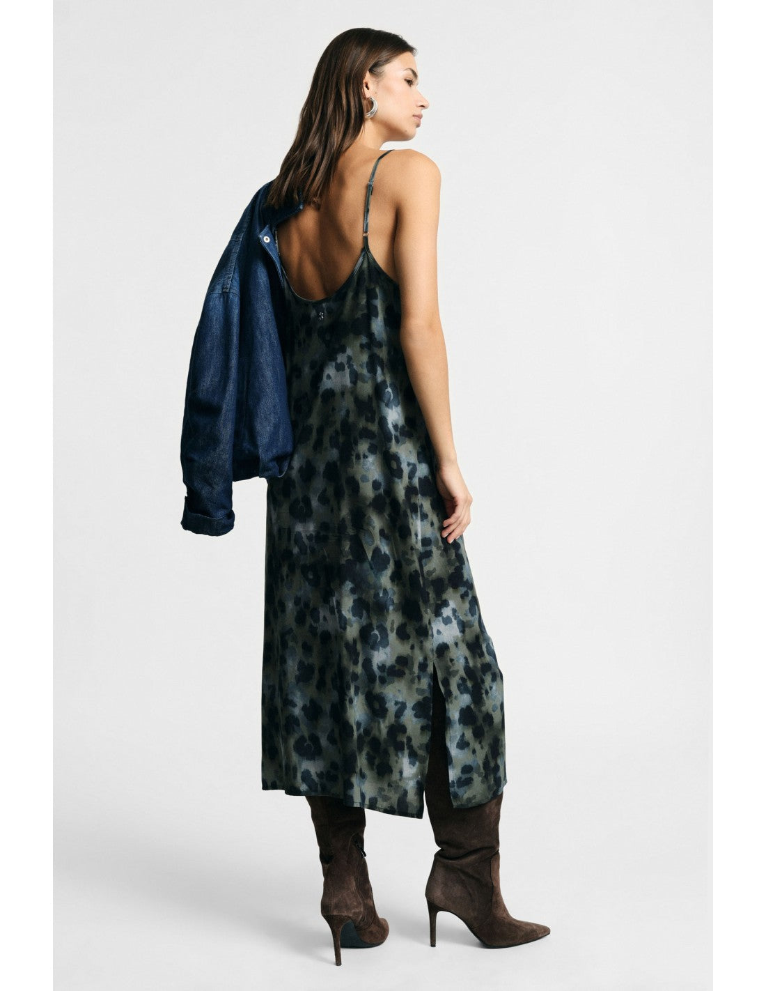 Robe nuisette imprimé feuillage Bleu et kaki Please