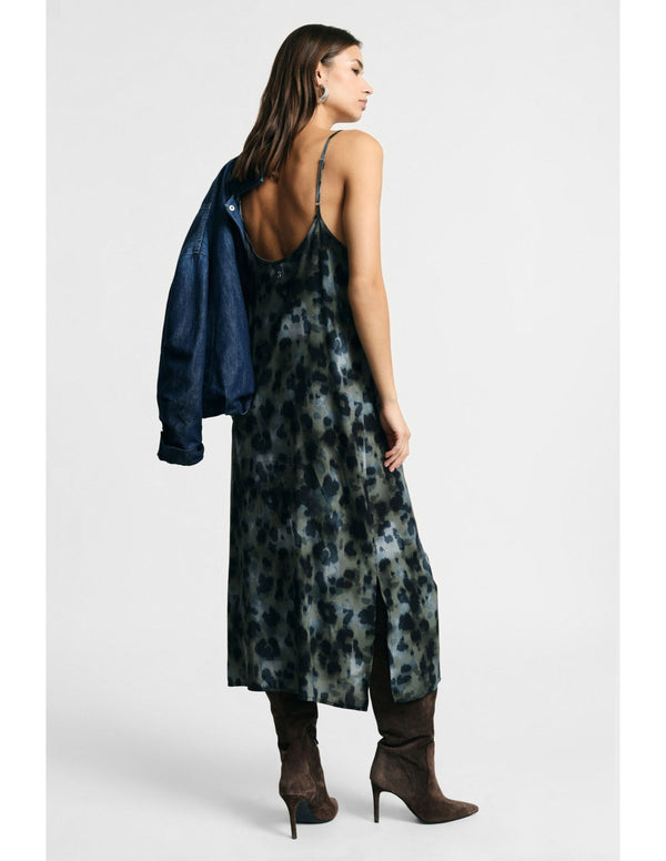 Robe nuisette imprimé feuillage Bleu et kaki Please