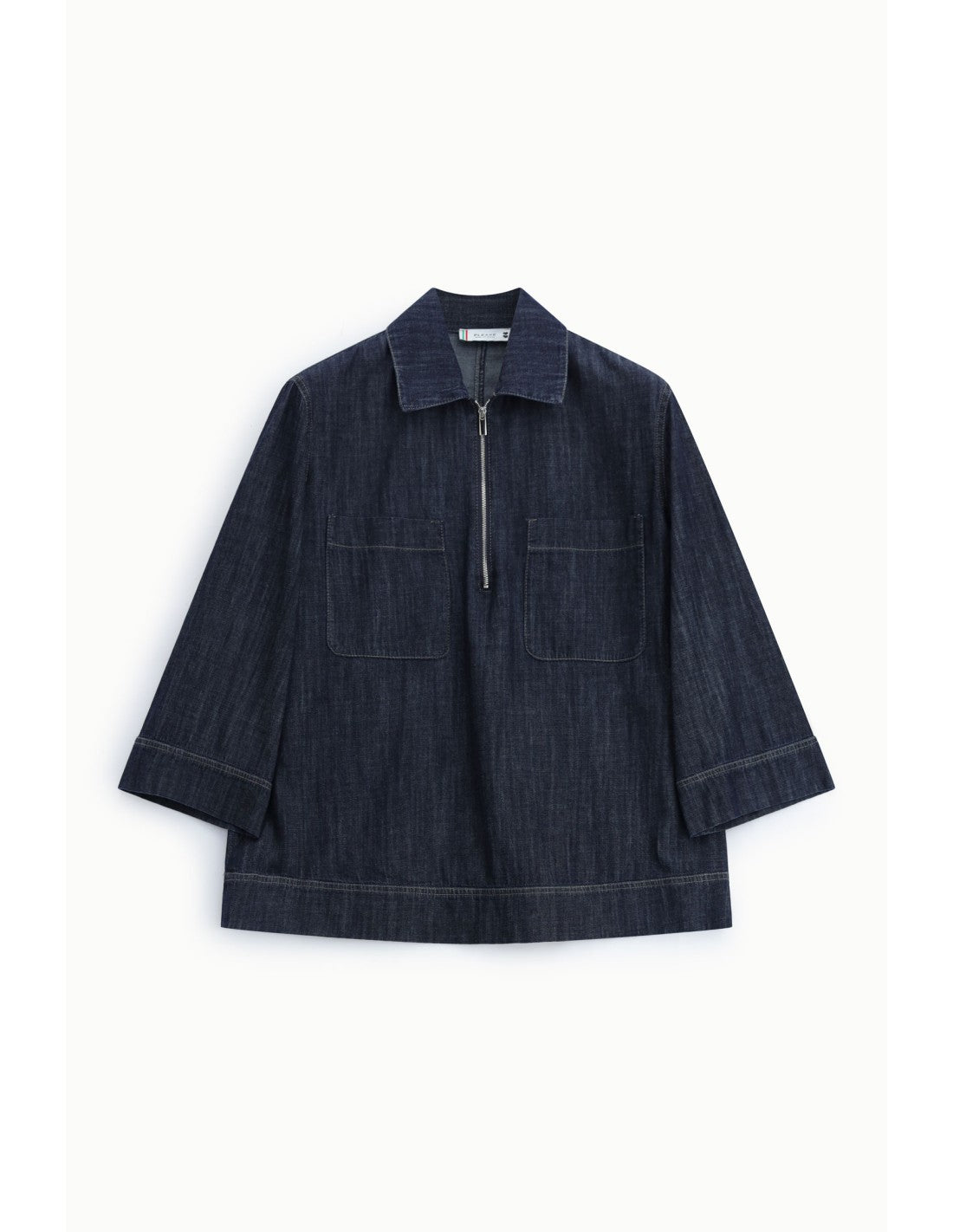 Surchemise en denim col zippé Bleu denim Please