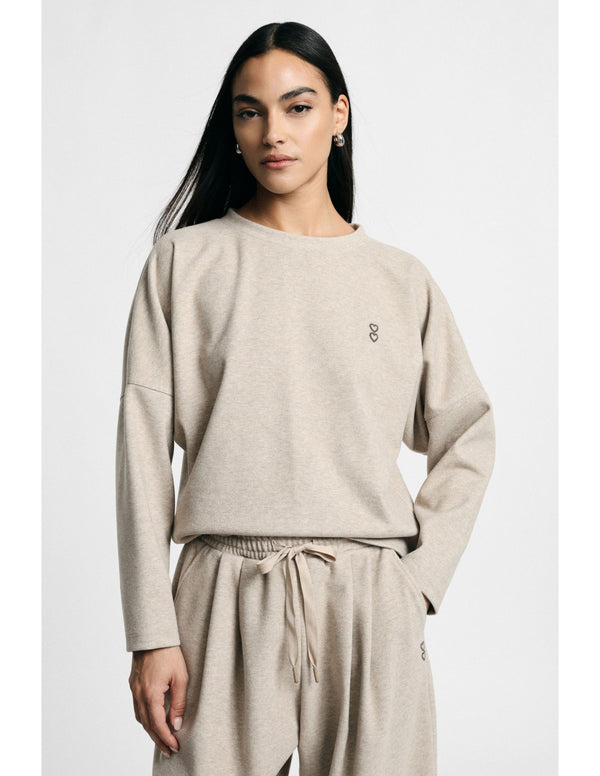 Sweat col rond Beige Please