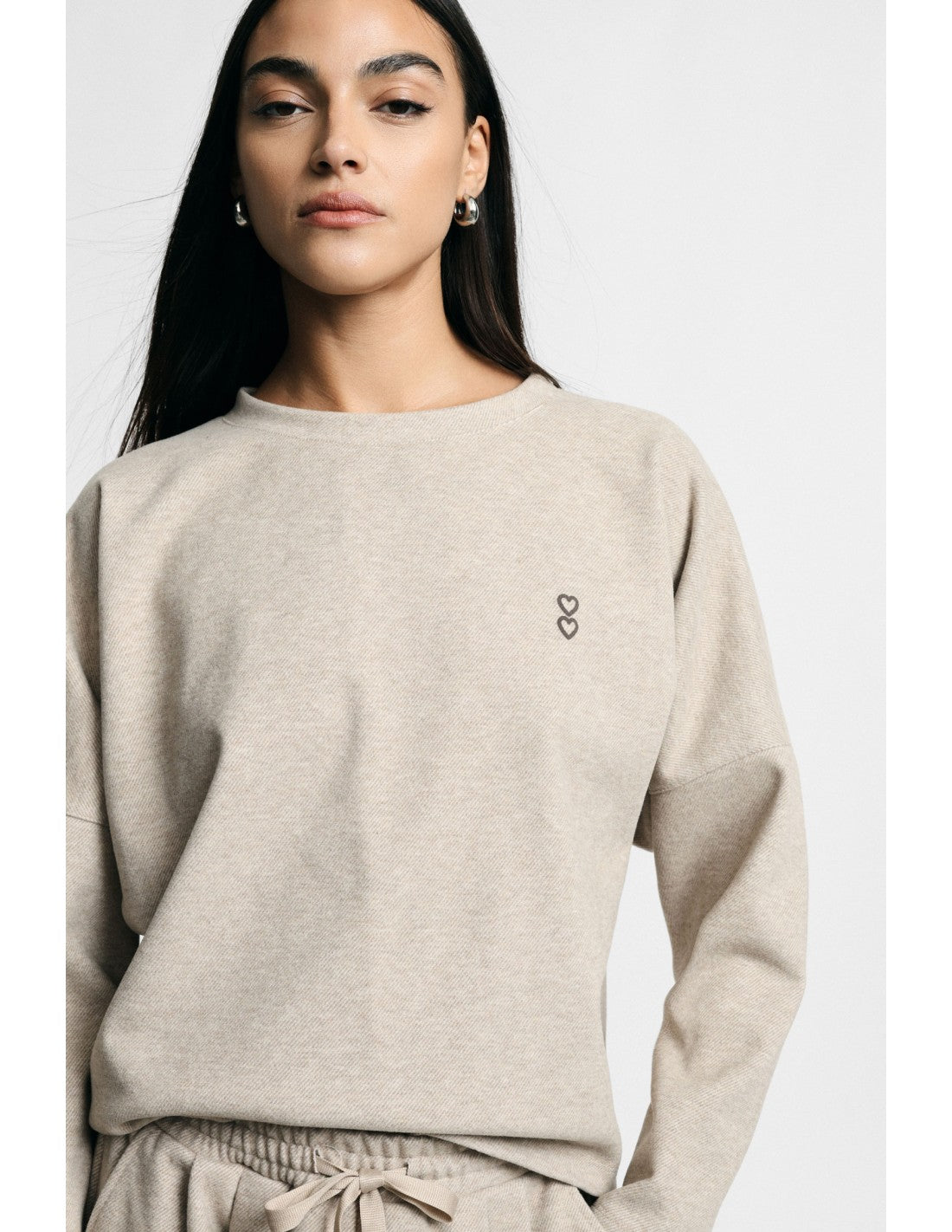 Sweat col rond Beige Please