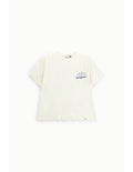 T-shirt col rond imprimé poitrine Écru Please