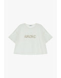 T-shirt coton imprimé poitrine Écru non blanchi Please
