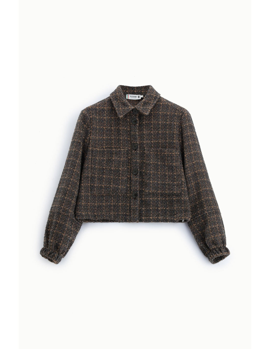 Veste-chemise à carreaux Gris et camel Please