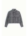 Veste courte à carreaux poches plaquées Gris Please
