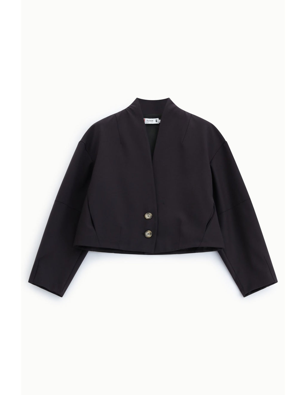 Veste courte boutons dorés Marron Please