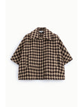 Veste courte pied-de-poule Chocolat et camel Please