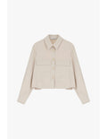 Veste courte poches plaquées en crêpe Écru Please