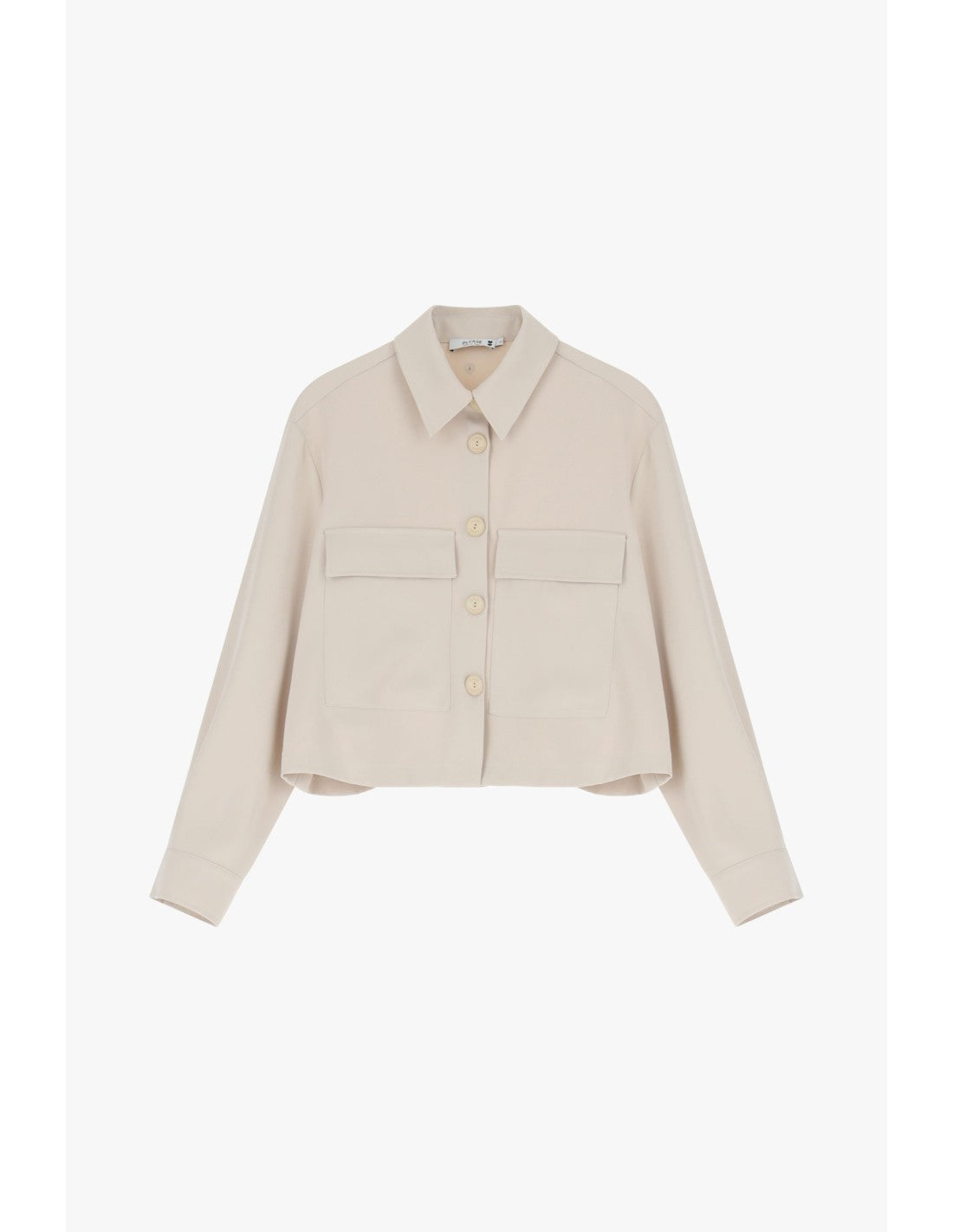 Veste courte poches plaquées en crêpe Écru Please
