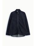 Veste en denim brut col zippé Bleu denim Please